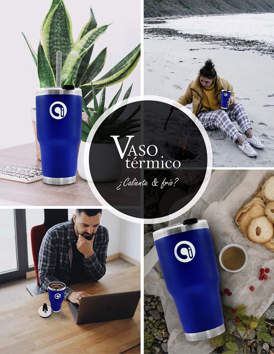 Termo de acero inoxidable con tapa push pull 8