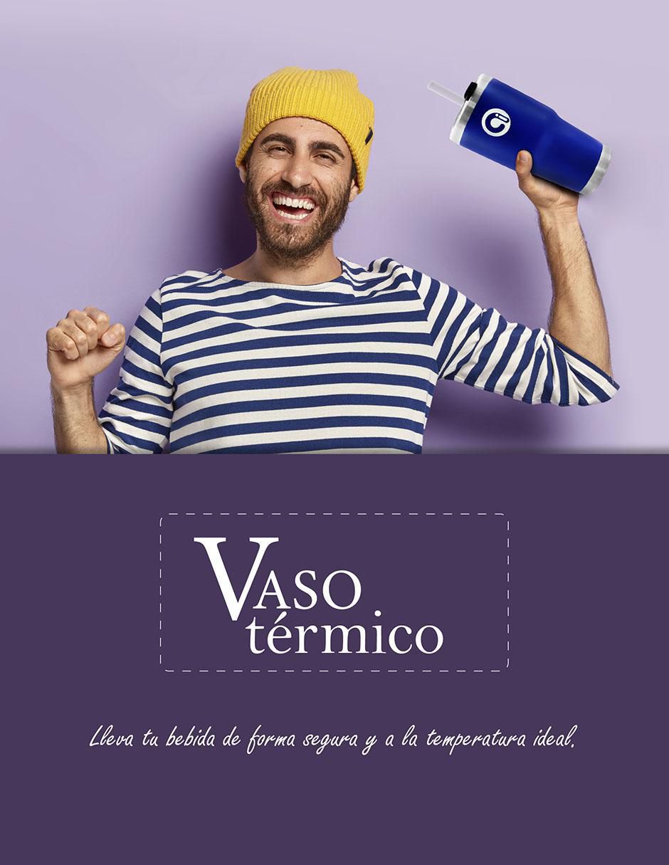 Termo de acero inoxidable con tapa push pull 9