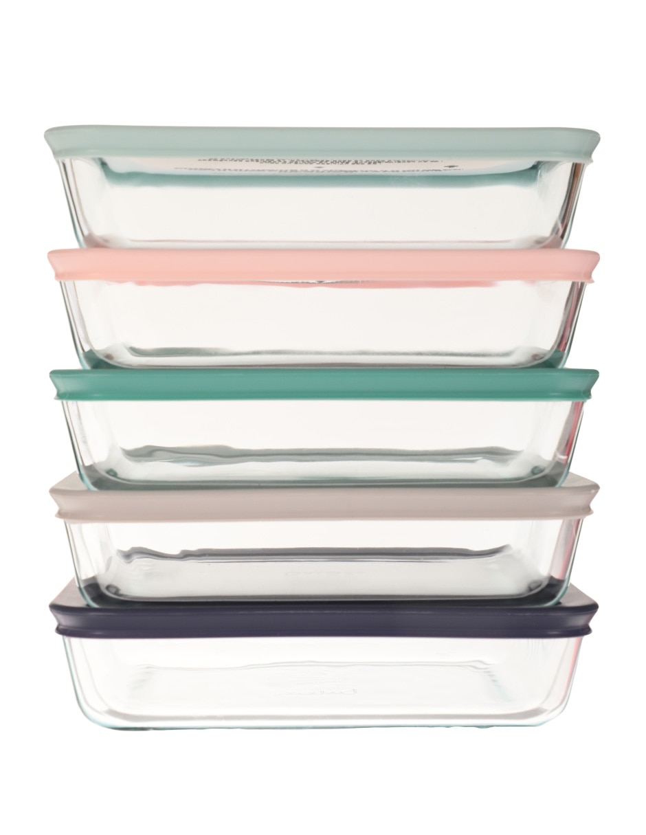  Set de 10 contenedores Pyrex con tapa de plástico