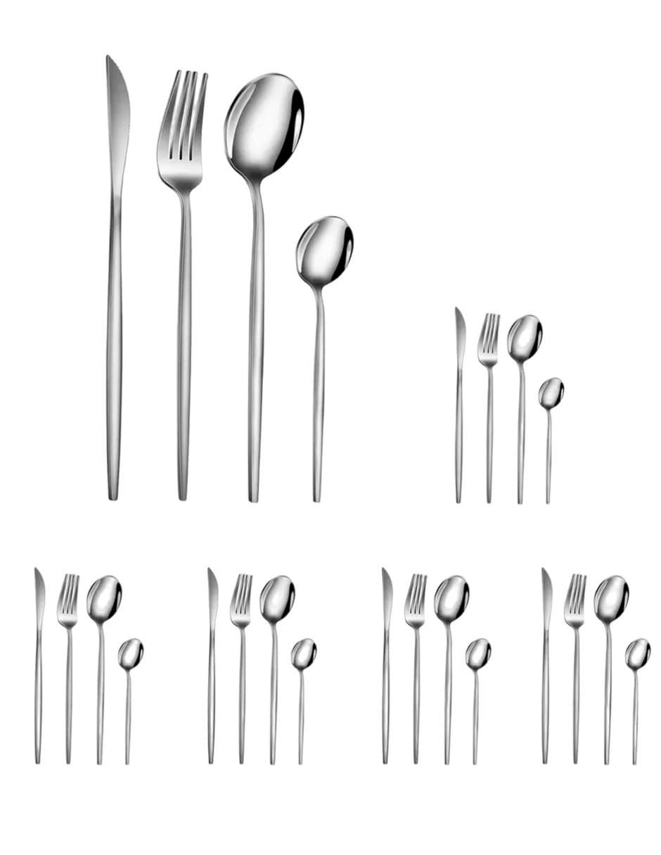 Set cubiertos de acero inoxidable 24 piezas 2