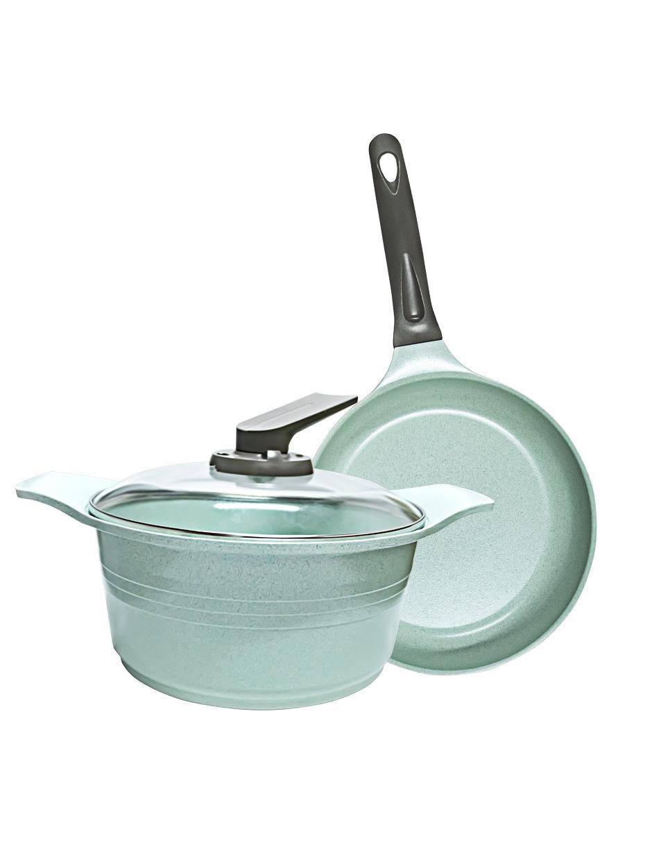 Set de sartenes con tapa Jade de hierro 2 piezas 2
