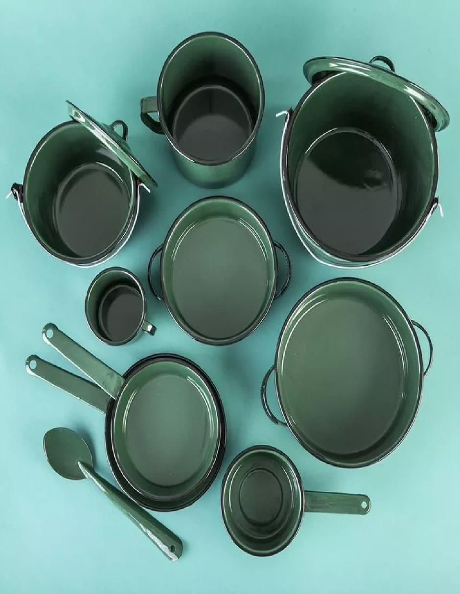 Batería de cocina Clásica de acero vitrificado antiadherente convencional 12 piezas 4