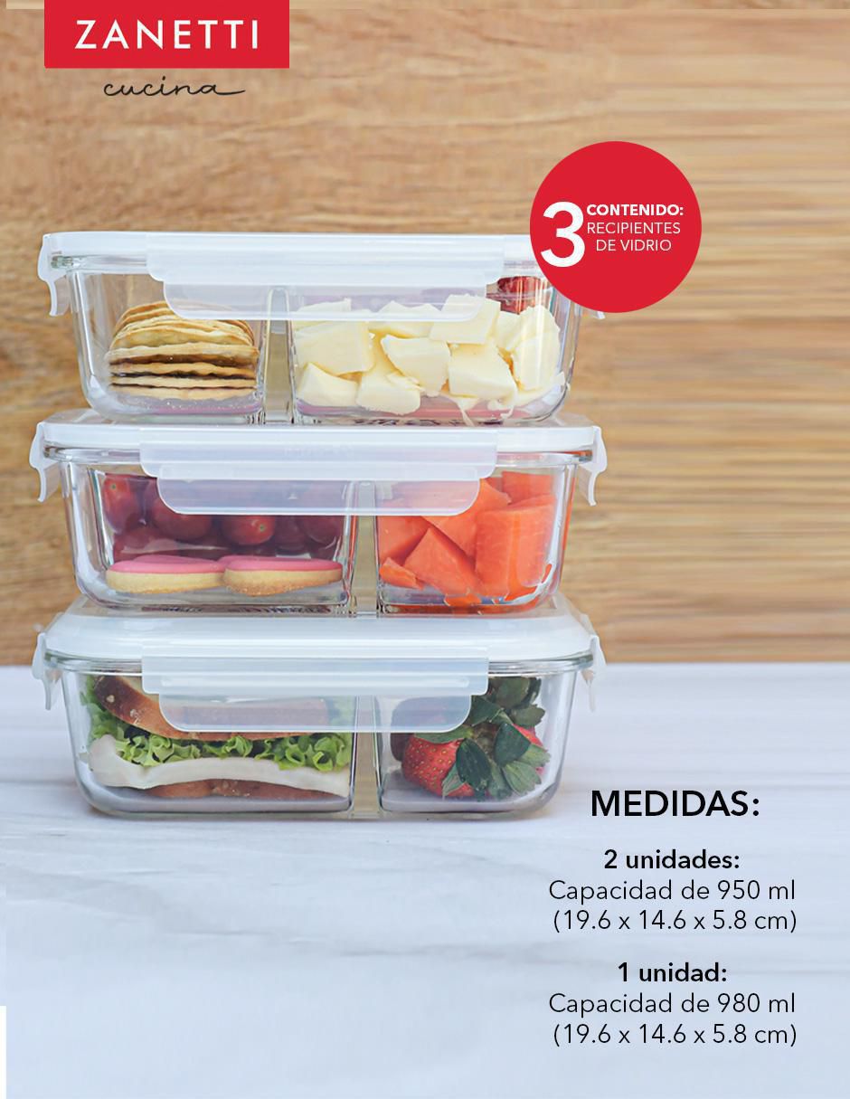 Set contenedores Bento Box de vidrio 7 piezas 2
