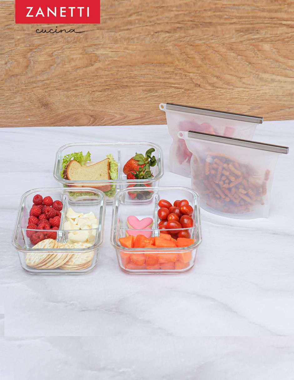 Set contenedores Bento Box de vidrio 7 piezas 10