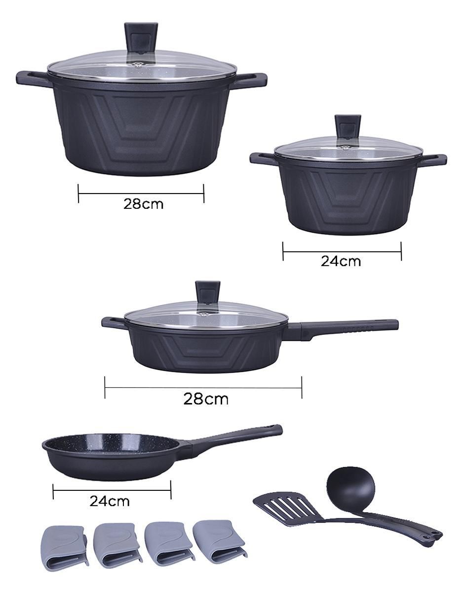 Batería de cocina Kochstelle Modern de aluminio antiadherente cerámica 13 piezas