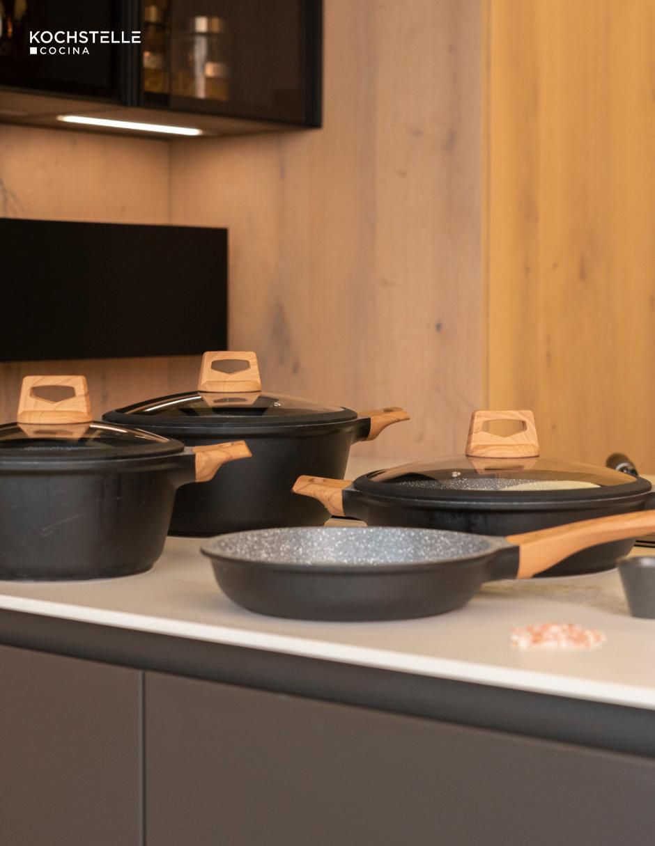 Batería de cocina Wood de aluminio antiadherente combinado 10 piezas 7
