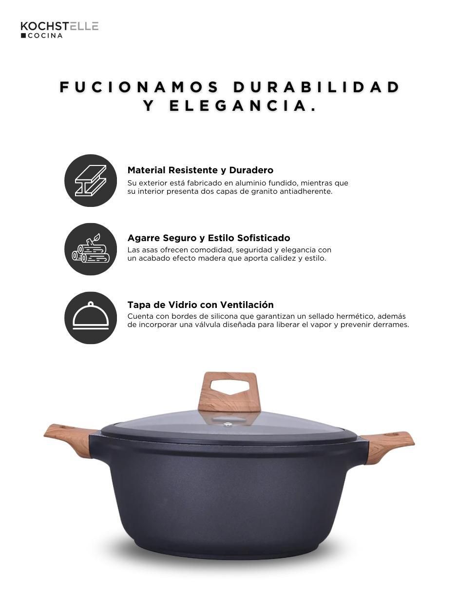 Batería de cocina Wood de aluminio antiadherente combinado 10 piezas 3