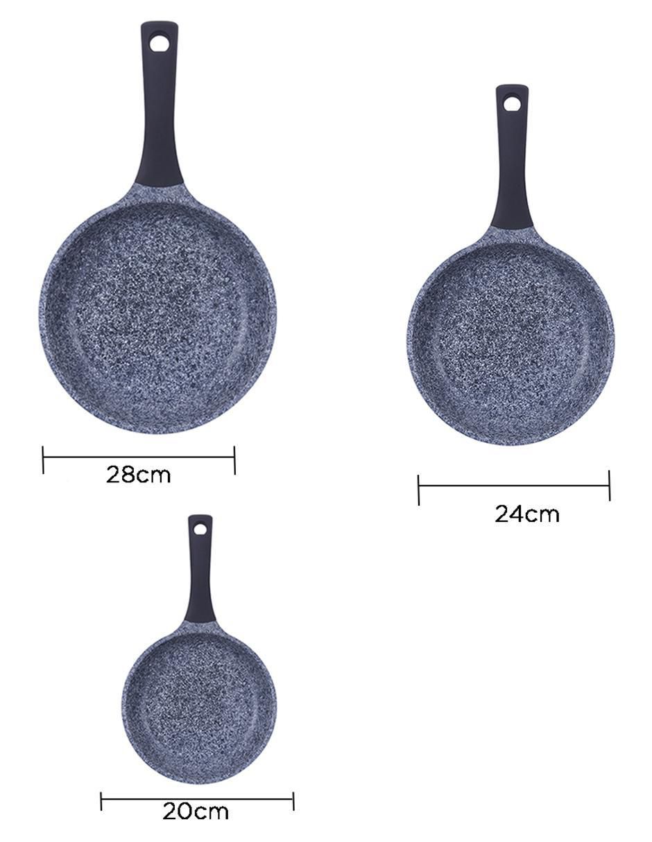 Set de sartenes Granito de aluminio 3 piezas 5