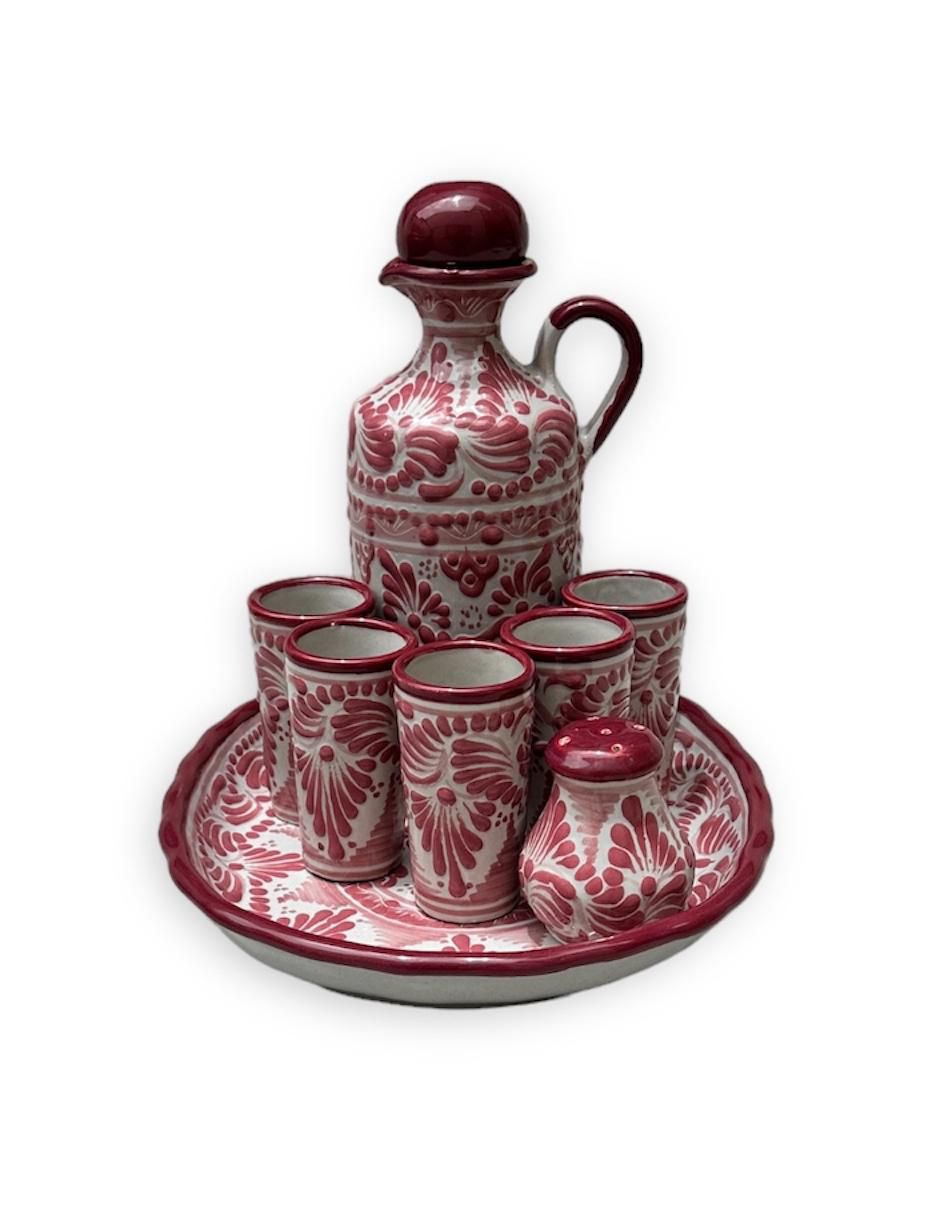 Set de tequileros Talavera con 8 piezas Set de tequileros Talavera con 8 piezas