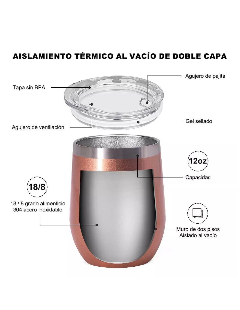 Vaso térmico de acero inoxidable con tapa rosca 355 ml 2