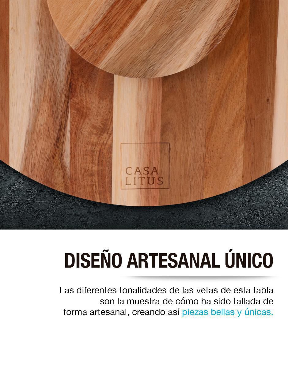 Botanero Giratorio Madera Acacia Bamboo de Madera 5