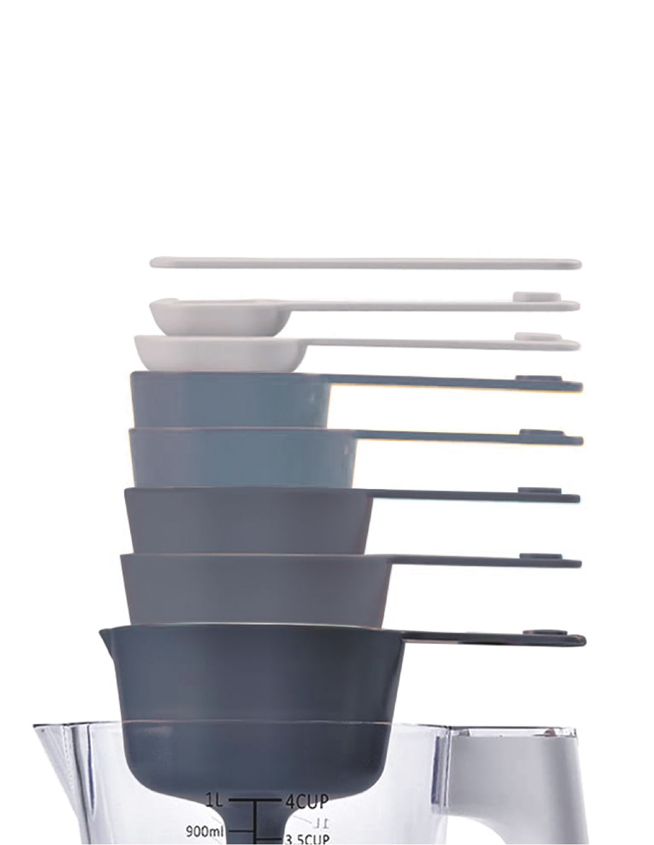 Taza medidora de plástico 9 piezas 6