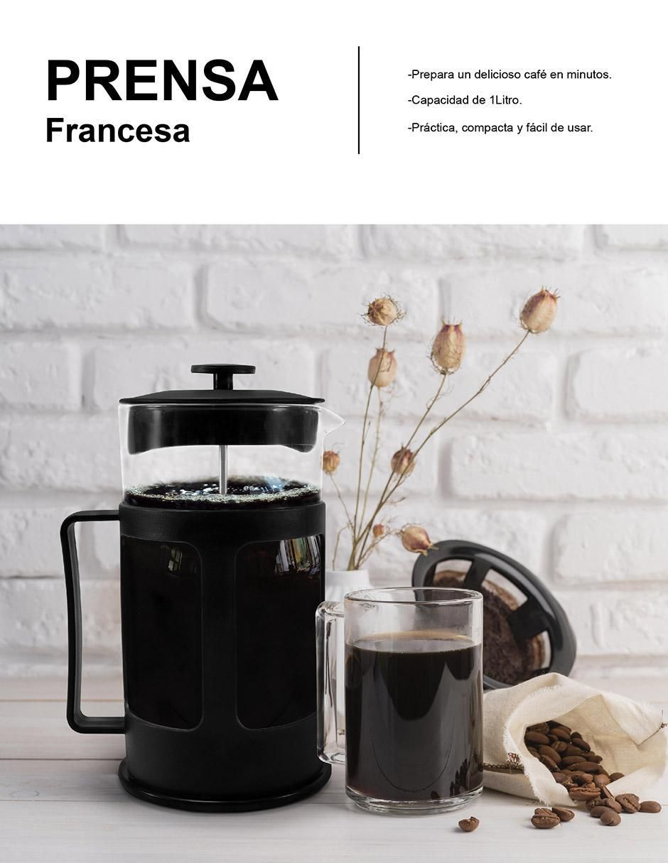Prensa Francesa de Vidrio Émbolo para Café Y Té 1 L Redlemon para Café y  Té. Capacidad de 1 Litro
