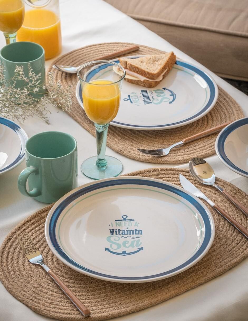 Vajilla cerrada vitamin sea de cerámica para 4 personas 5