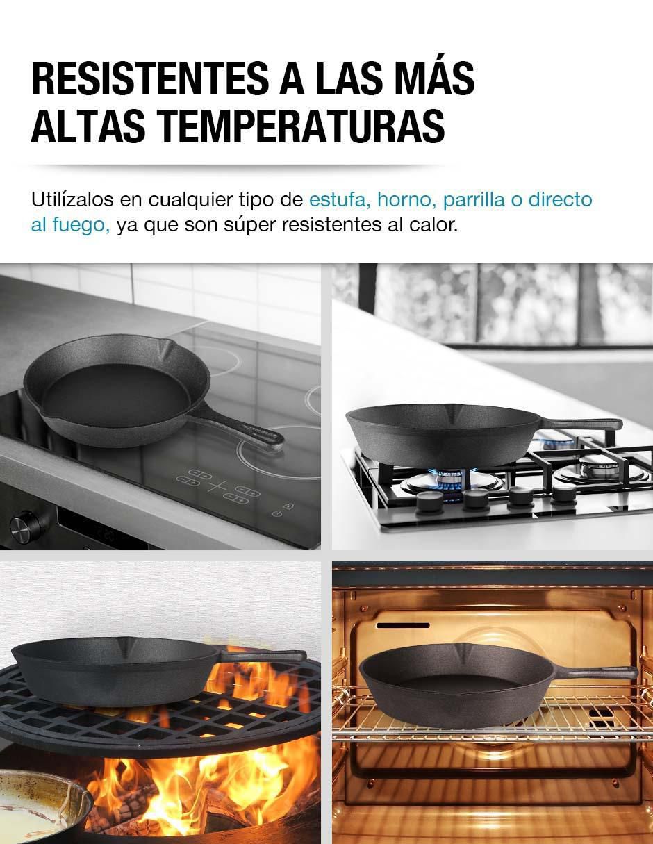 Set de sartenes de hierro fundido 3 piezas 4