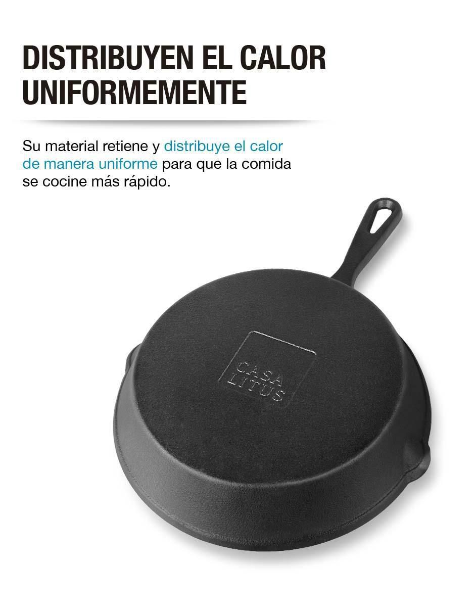 Set de sartenes de hierro fundido 3 piezas 6