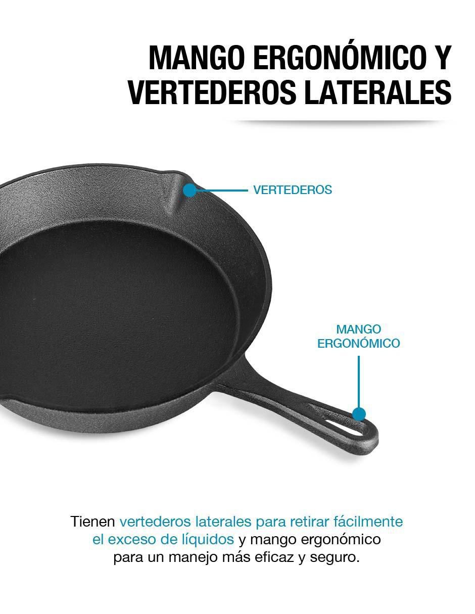 Set de sartenes de hierro fundido 3 piezas 7
