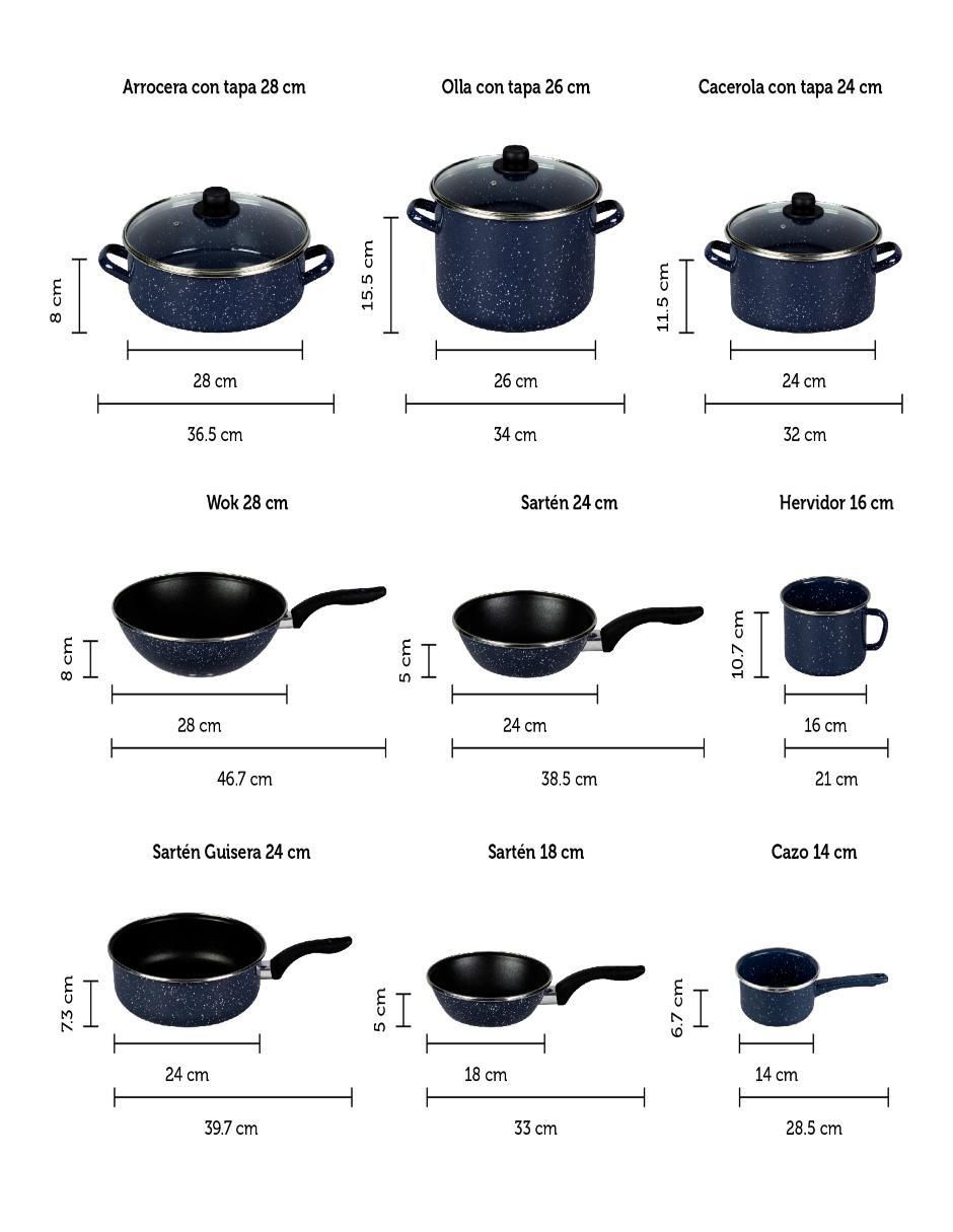 Batería de cocina de acero 12 piezas 3