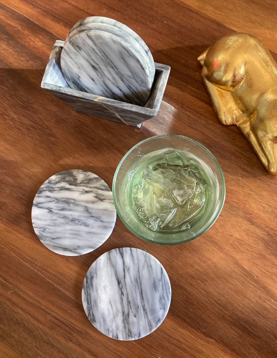 Set de portavasos de mármol 6 piezas 3