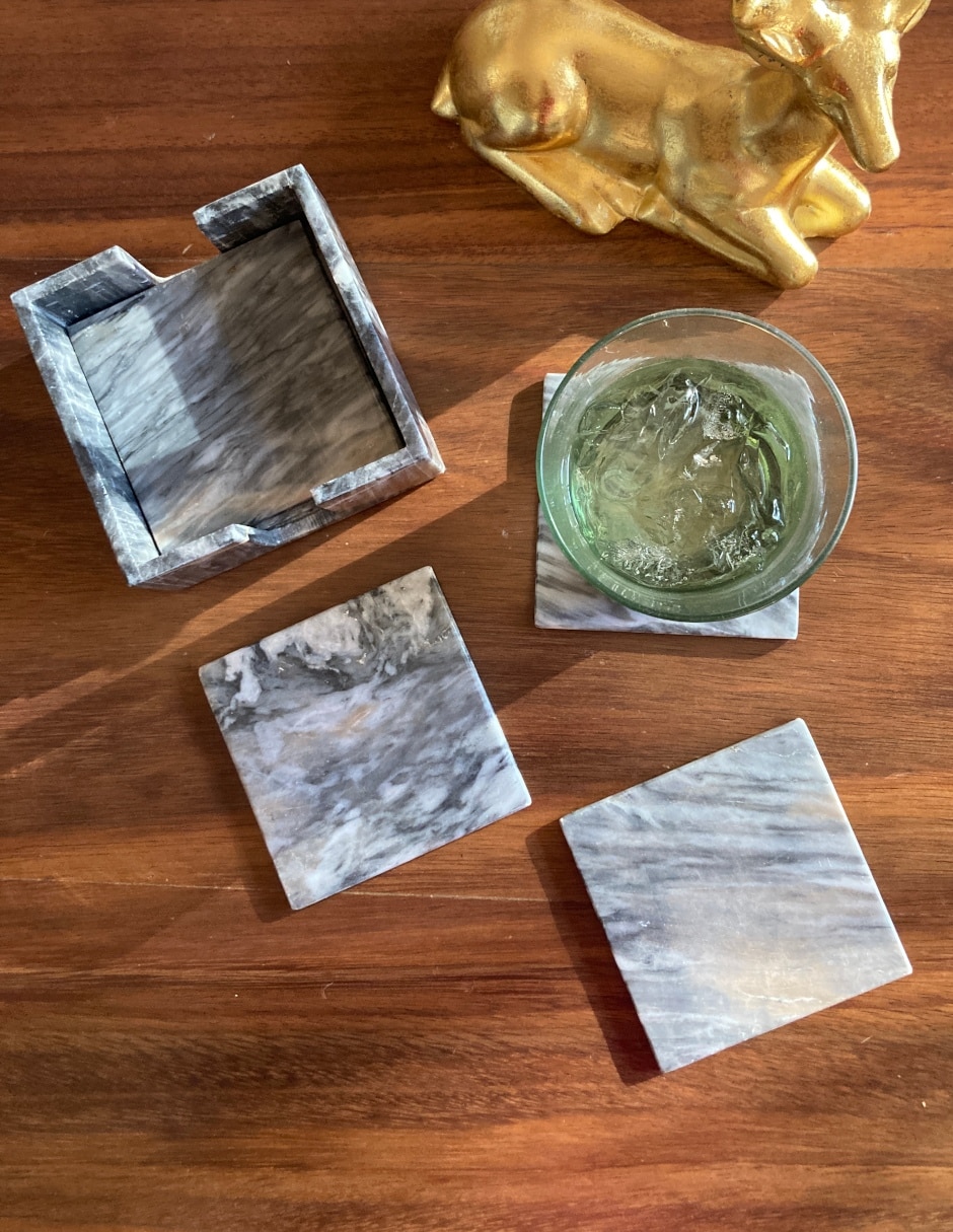 Set de portavasos de mármol 6 piezas 3