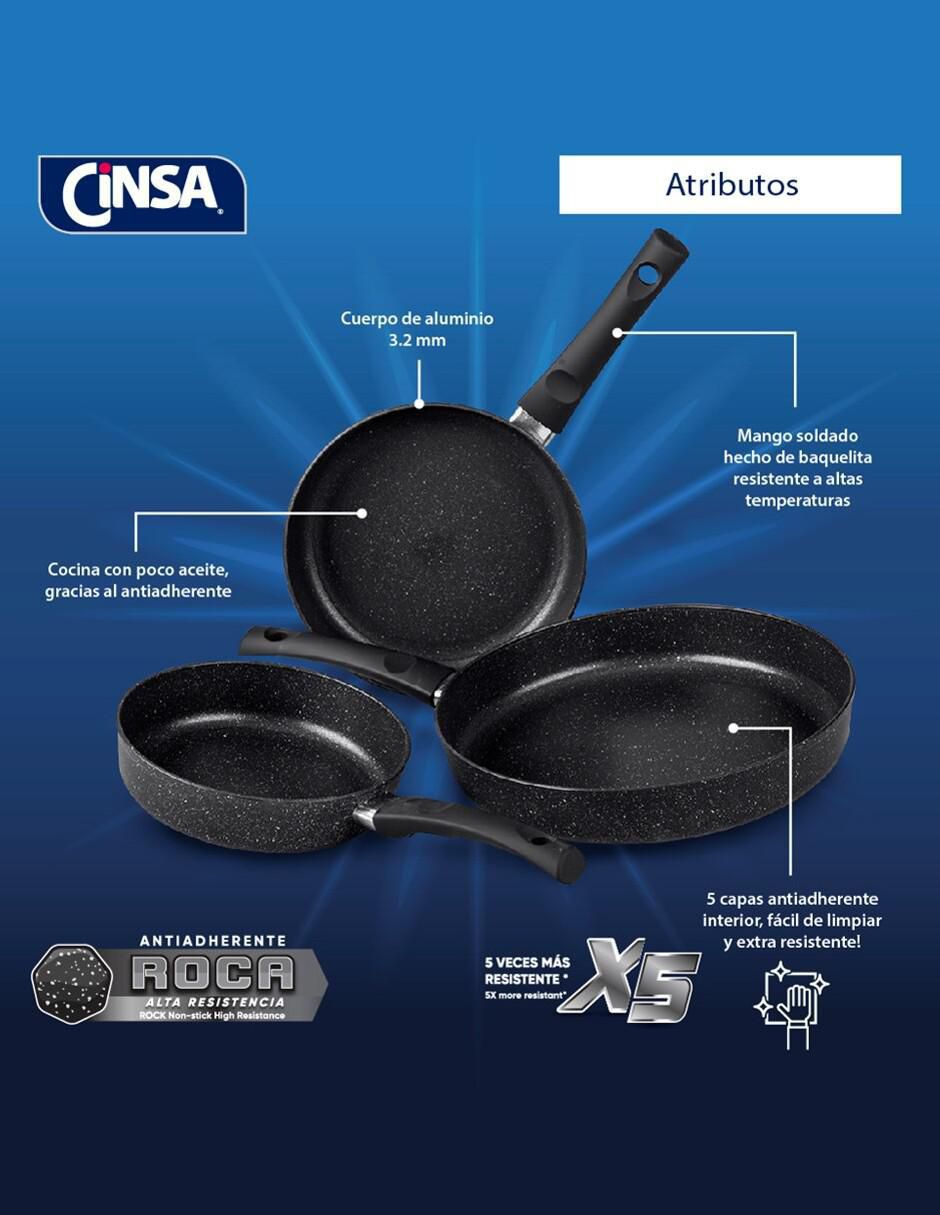 Set de sartenes Roca Forjado de aluminio forjado 3 piezas 5