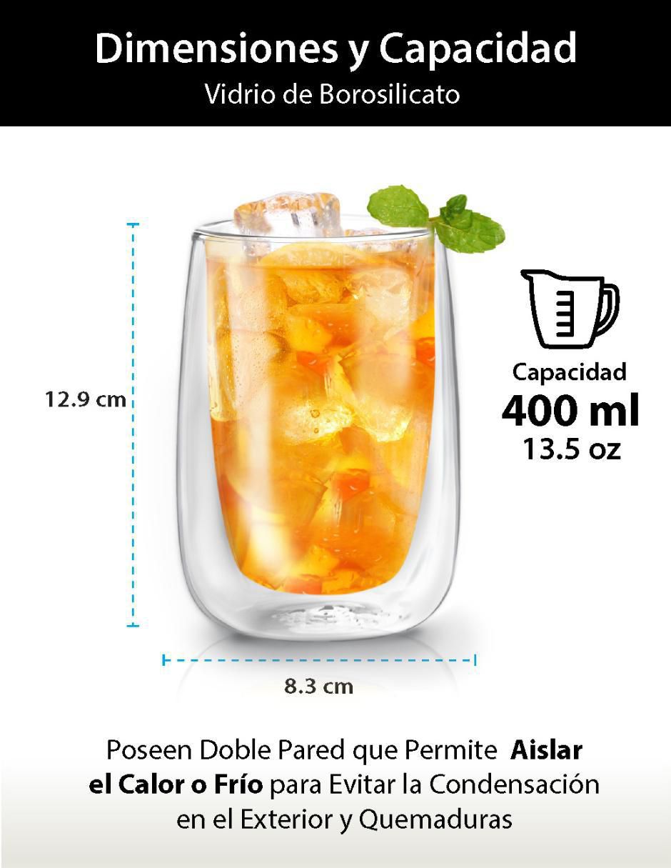 Set vaso Doble Pack de vidrio con 4 piezas