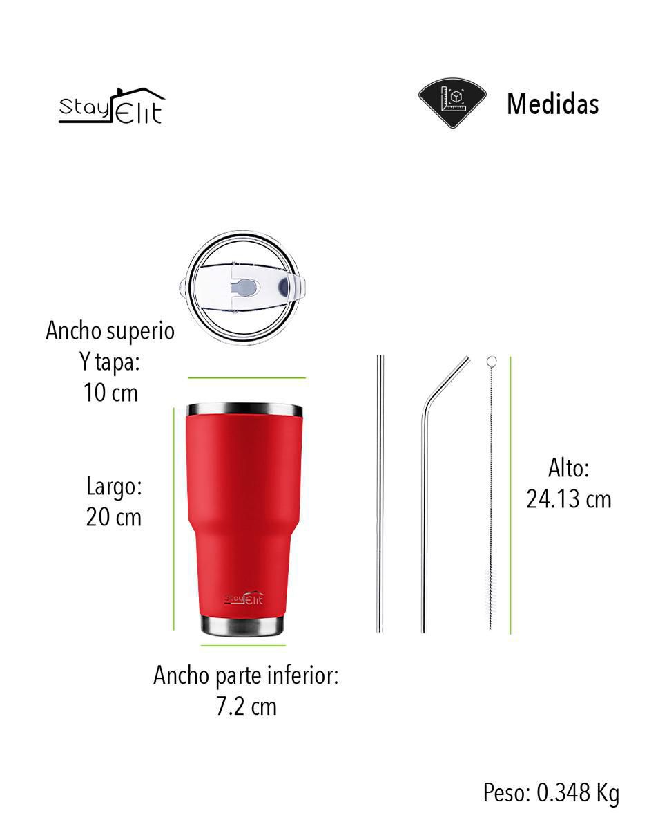 Termo stay elit "de" acero inoxidable esay-shop "con tapa" a prueba de derrame 887 ml