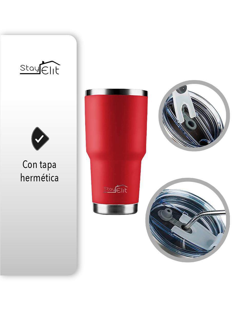 Termo stay elit "de" acero inoxidable esay-shop "con tapa" a prueba de derrame 887 ml