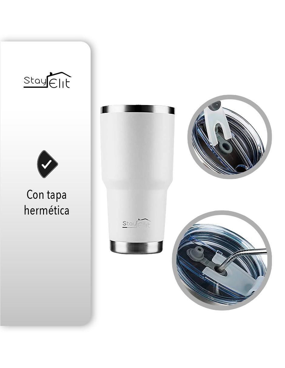 Termo de acero inoxidable Esay-Shop con tapa a prueba de derrame 887 ml 5