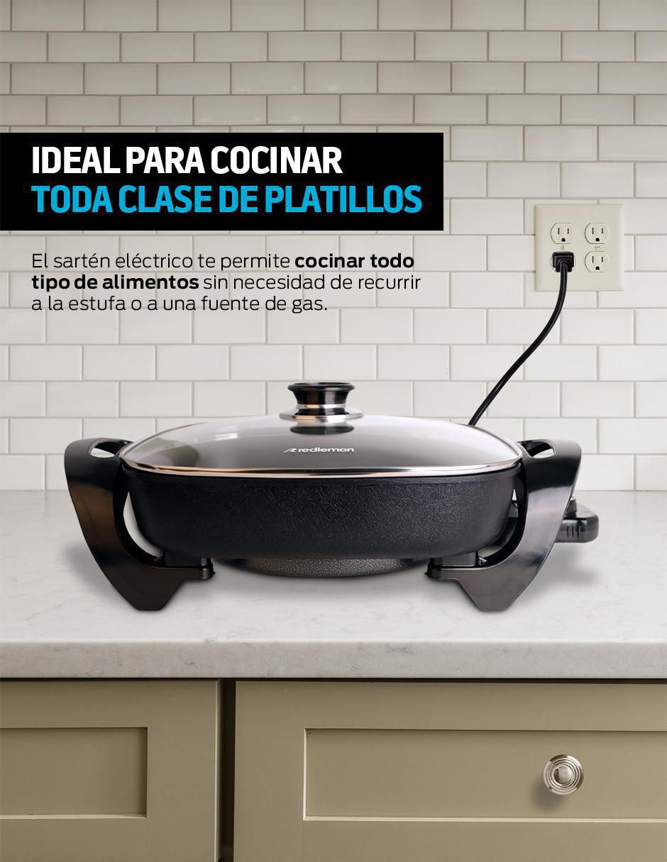 Sartén eléctrico con tapa de aluminio 5