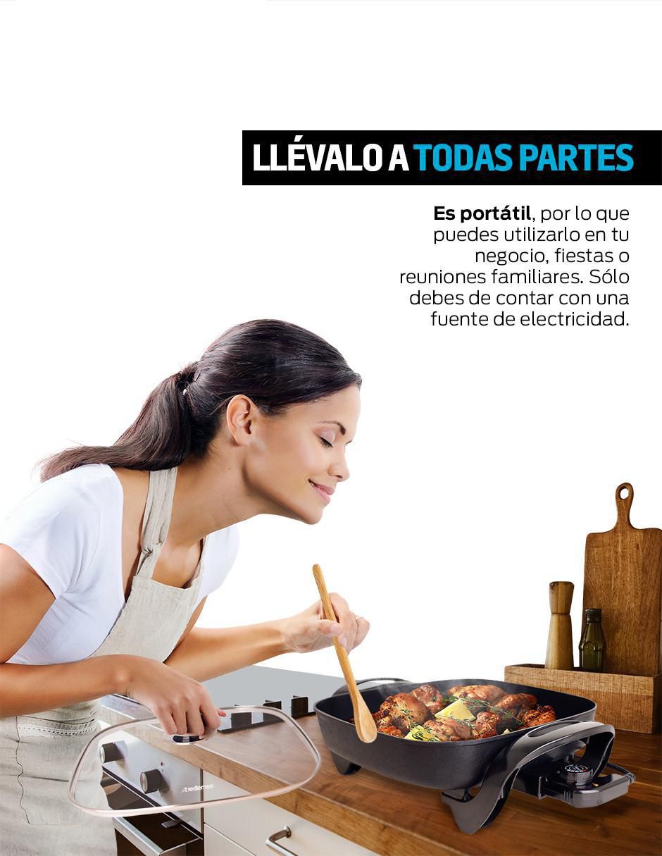 Sartén eléctrico con tapa de aluminio 6