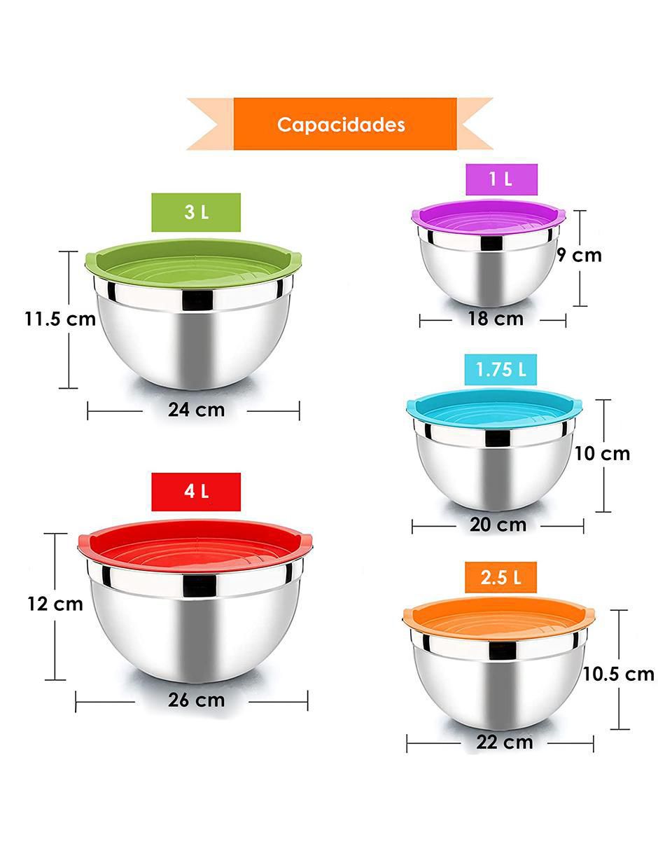 Set tazón de acero inoxidable 7