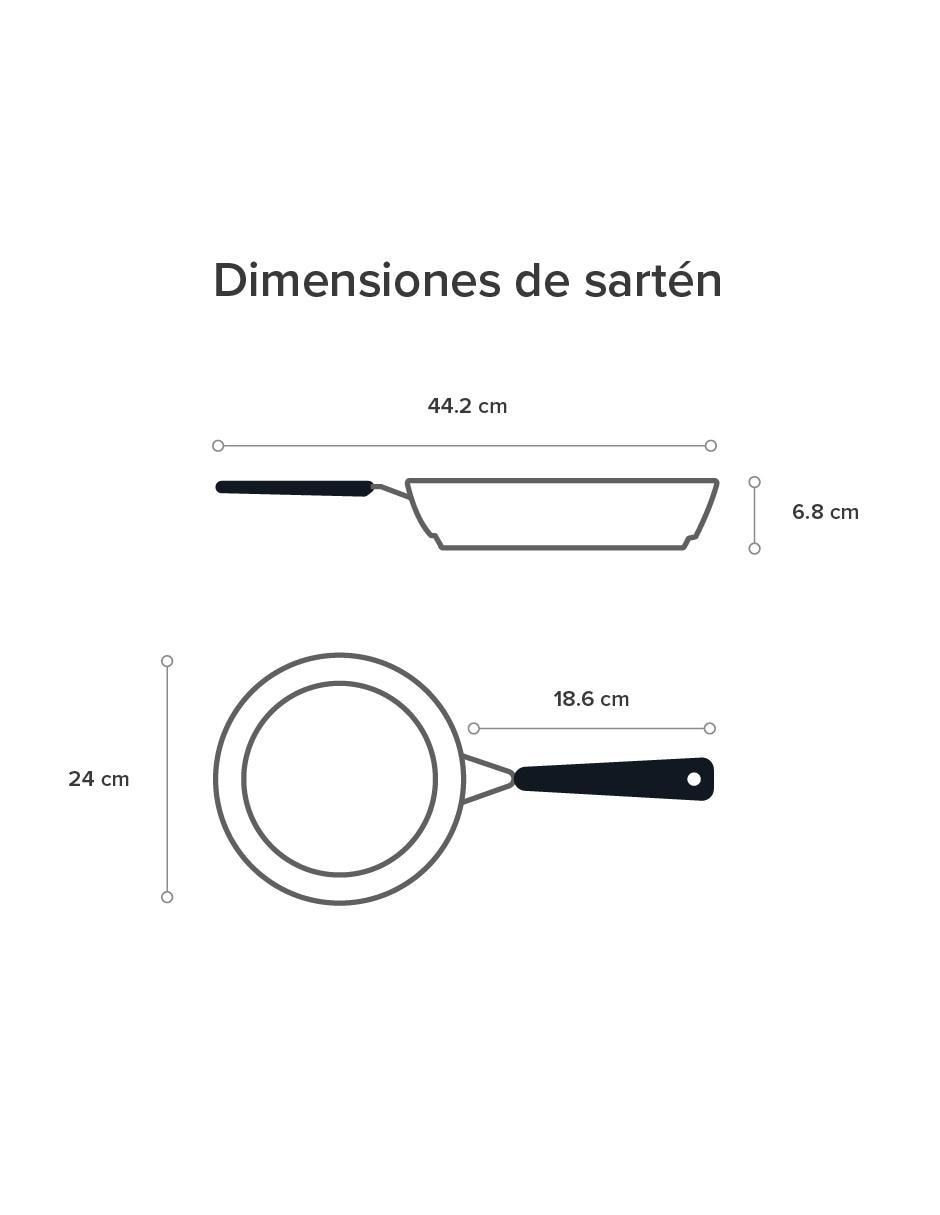 Sartén de acero inoxidable acabado panal 24 cm — Avera