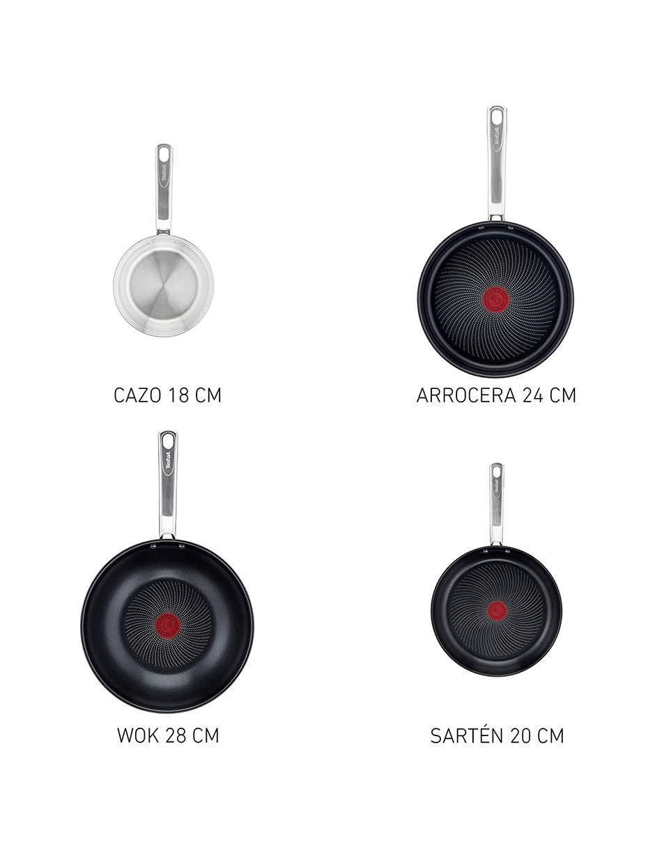 Batería de cocina de acero inoxidable antiadherente titanio 6 piezas 2