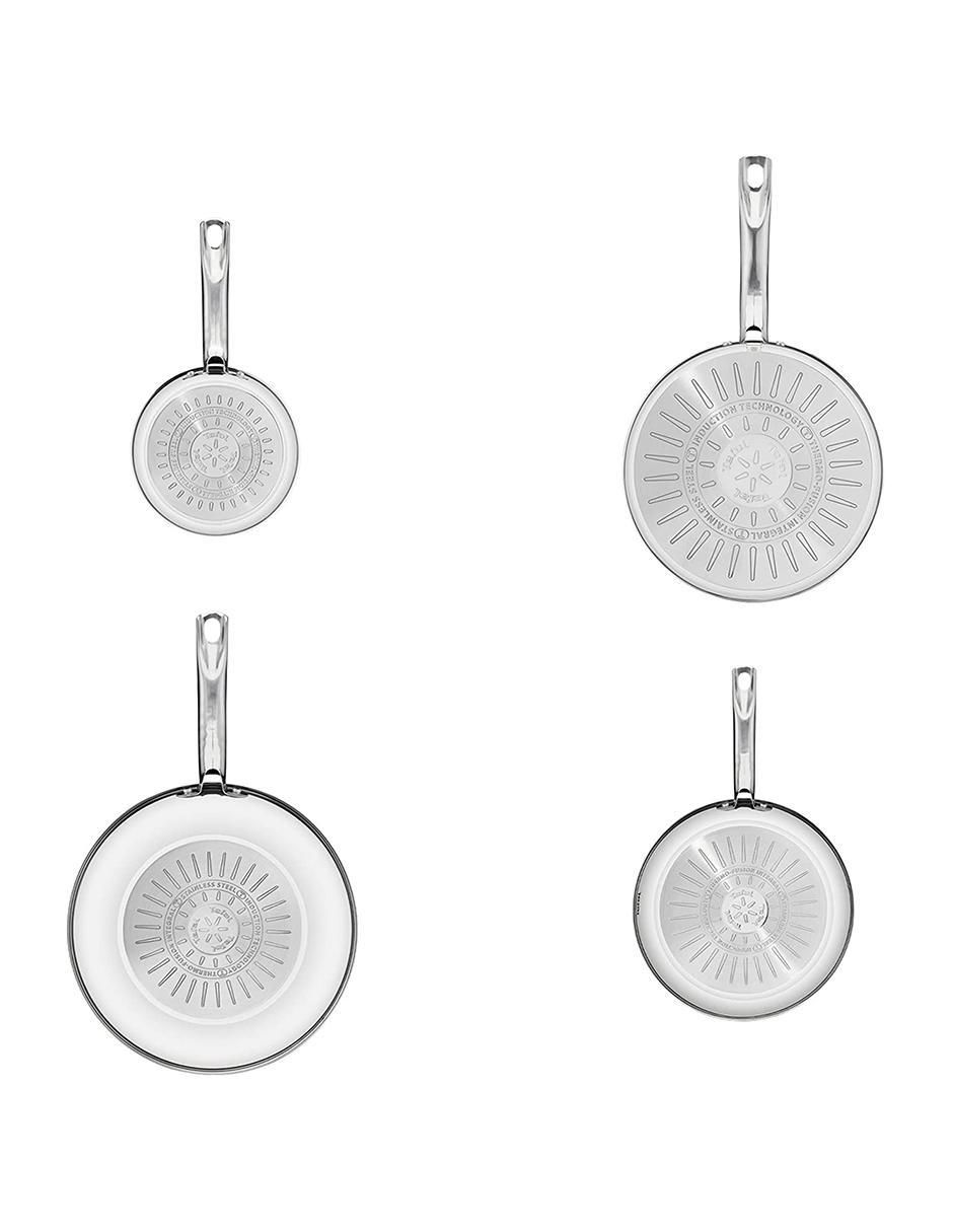 Batería de cocina de acero inoxidable antiadherente titanio 6 piezas 3