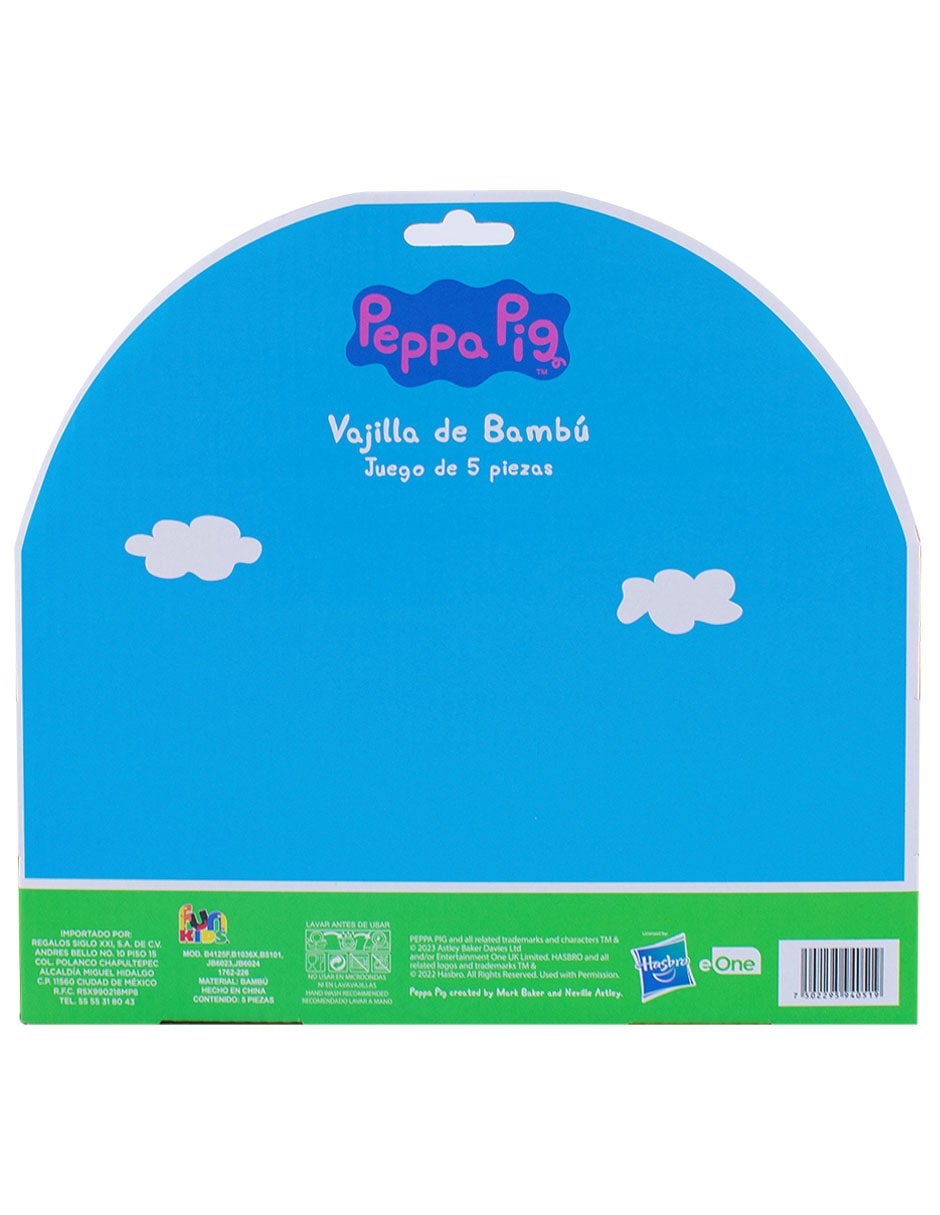 Vajilla cerrada peppa pig de bambú 2