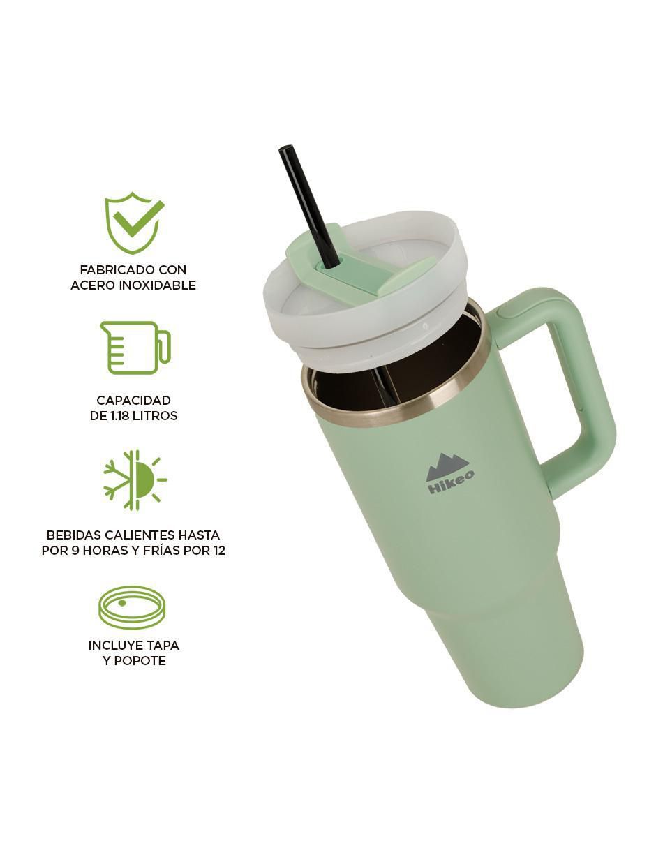 Termo doble pared de acero inoxidable con tapa a prueba de derrame 1.2 L 2