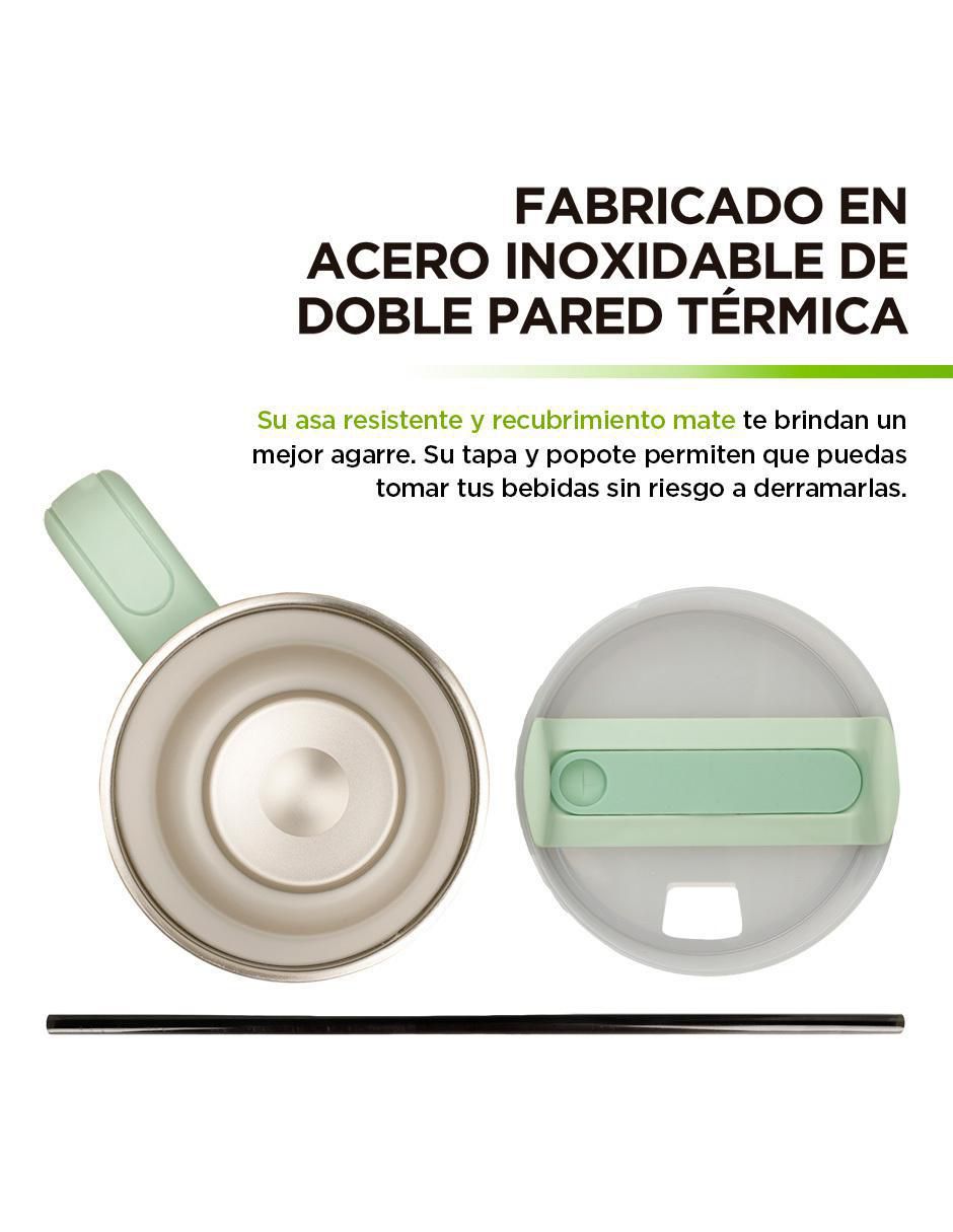 Termo doble pared de acero inoxidable con tapa a prueba de derrame 1.2 L 3
