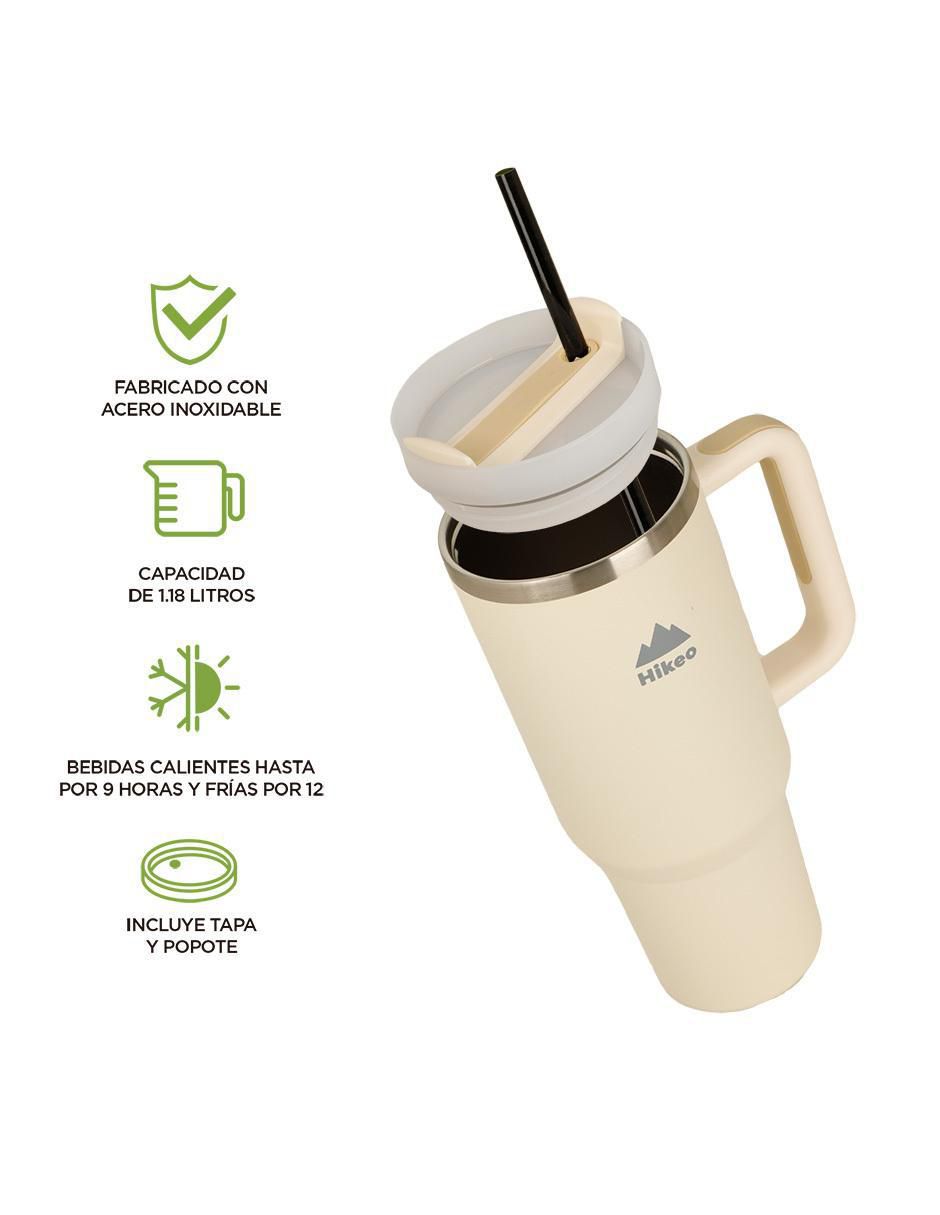 Termo doble pared hikeo "de" acero inoxidable sin familia "con tapa" a prueba de derrame 1.2 l