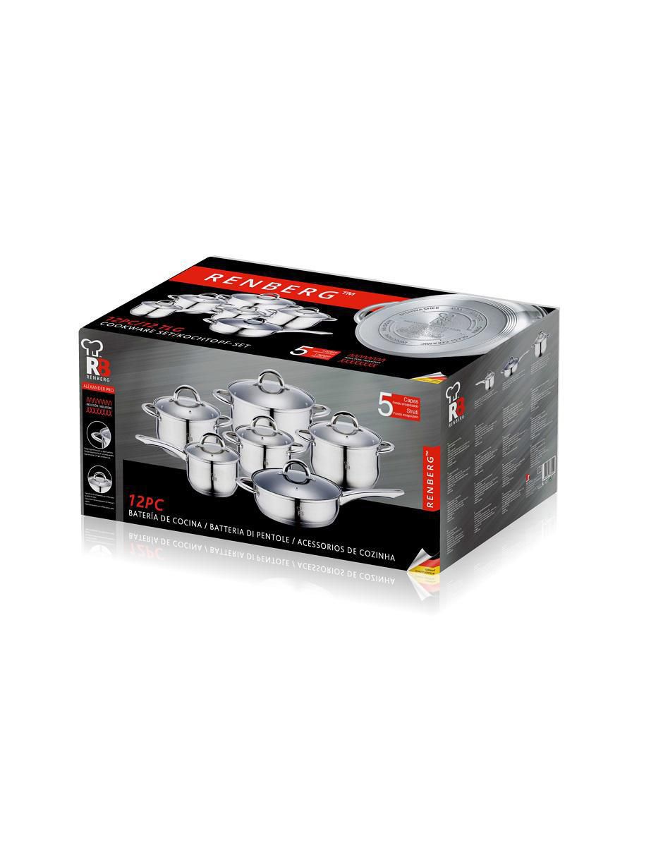 Batería de cocina de acero inoxidable 12 piezas 12