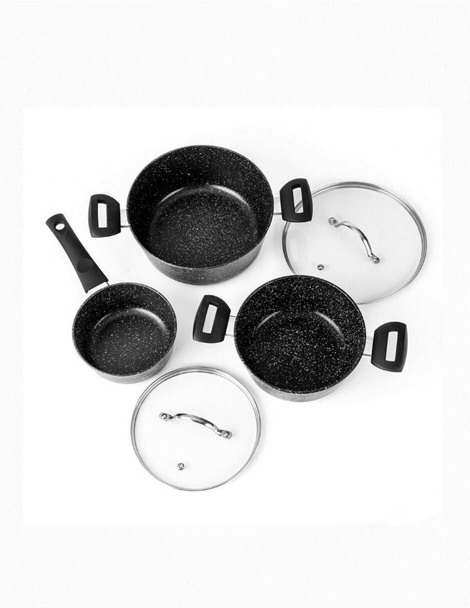Batería de cocina Forta Roca de aluminio forjado antiadherente roca 5 piezas 2