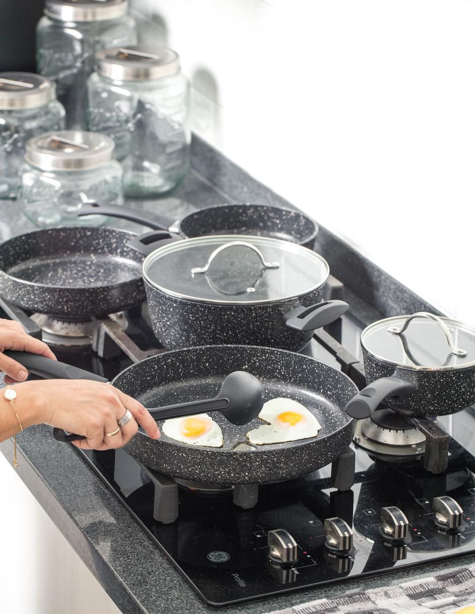 Batería de cocina Forta Roca de aluminio forjado antiadherente roca 5 piezas 3
