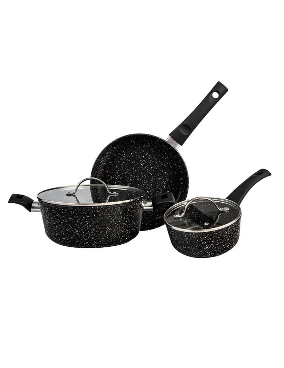 Batería de cocina Forta Roca de aluminio anodizado antiadherente sin PFOA 5 piezas Batería de cocina Forta Roca de aluminio anodizado antiadherente sin PFOA 5 piezas