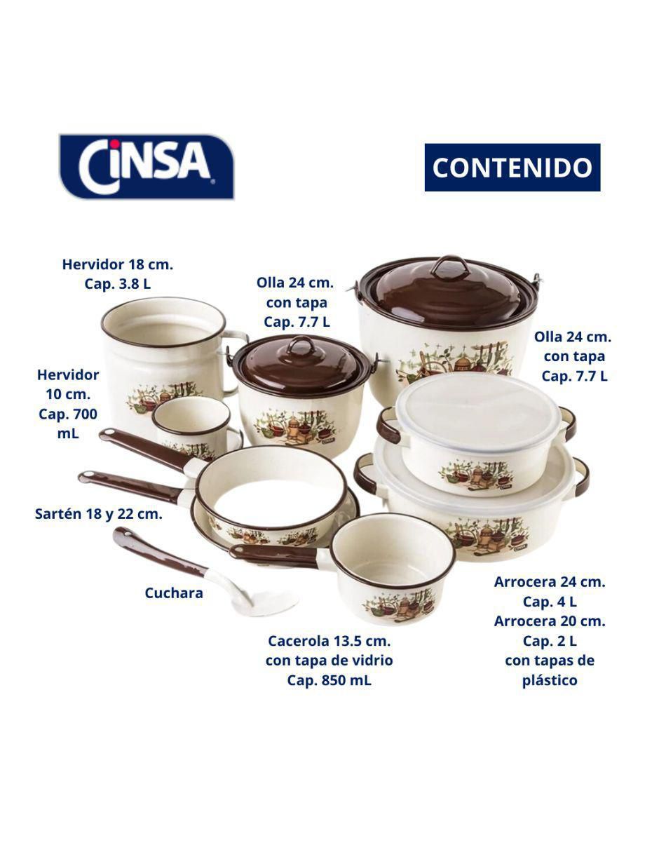 Batería de cocina Armonía de acero vitrificado antiadherente convencional 14 piezas 6