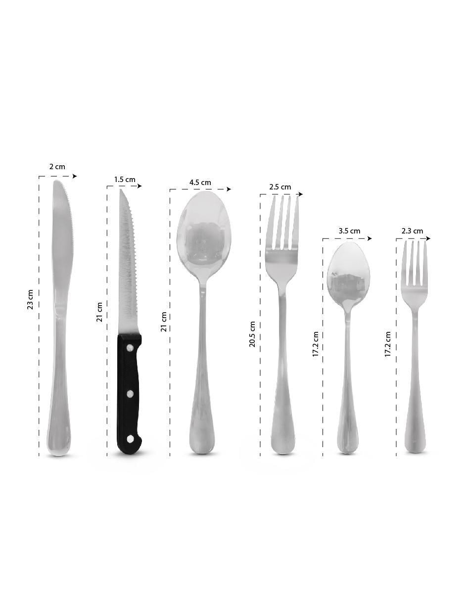 Set cubiertos de acero inoxidable 40 piezas 10