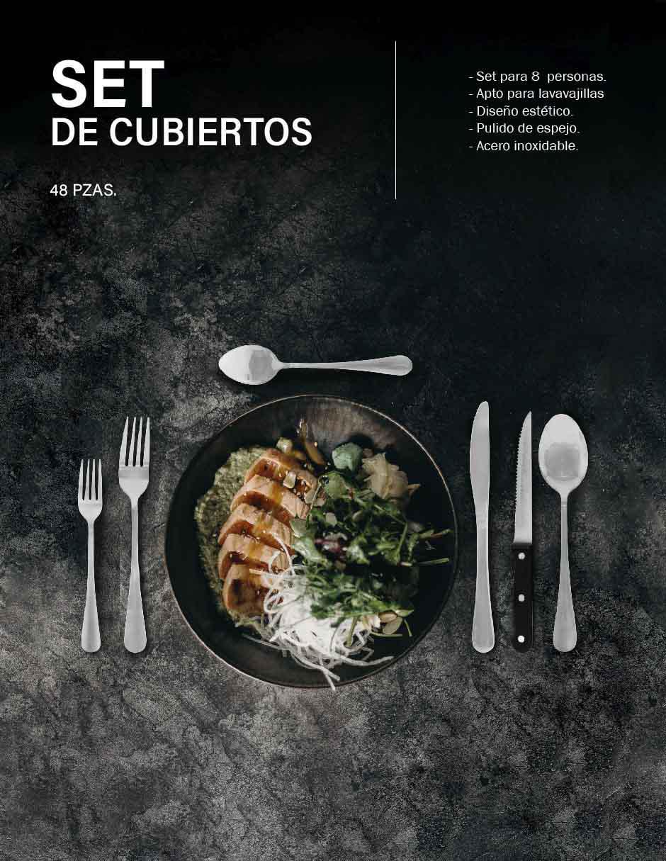 Set cubiertos de acero inoxidable 40 piezas 5