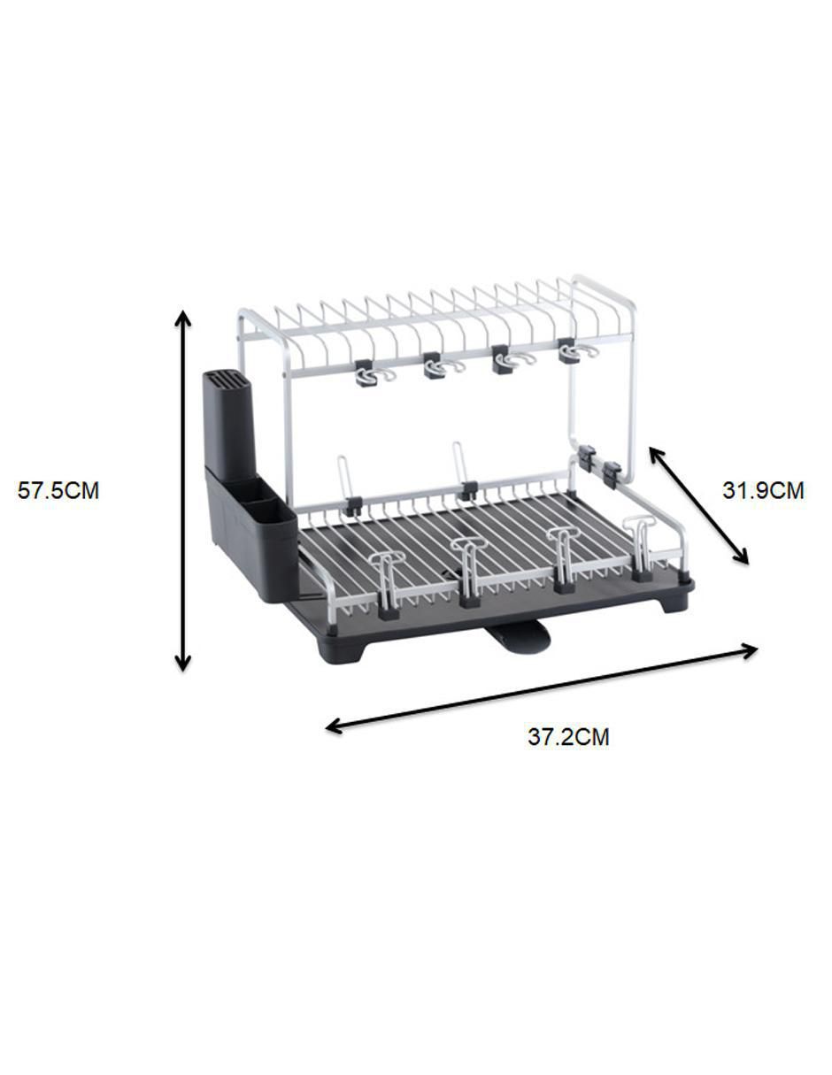 Escurridor Trastes Aluminio Con Portacubieros Acero Inox Namaro Design  CO-431411