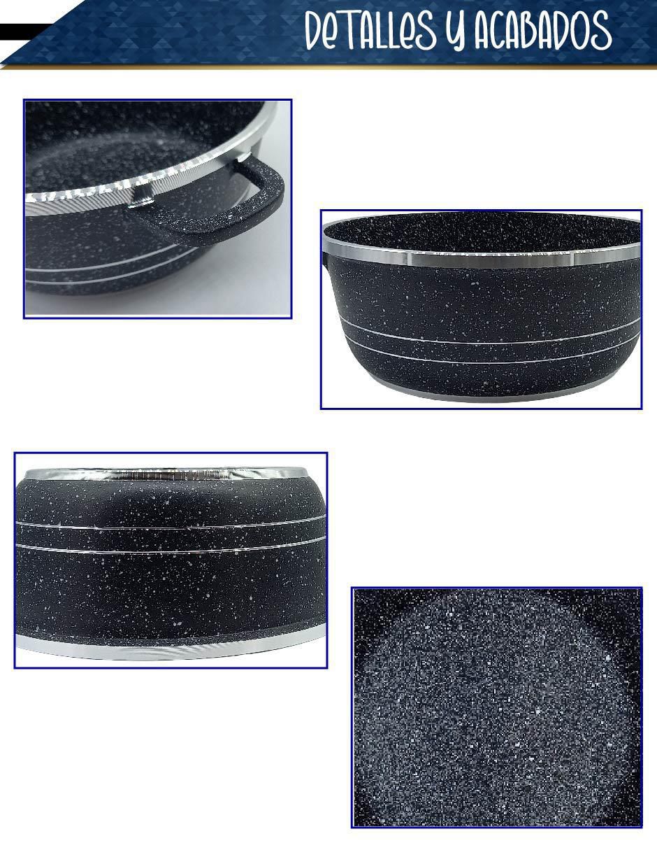 Batería de cocina de aluminio fundido antiadherente minerales naturales 10 piezas 3