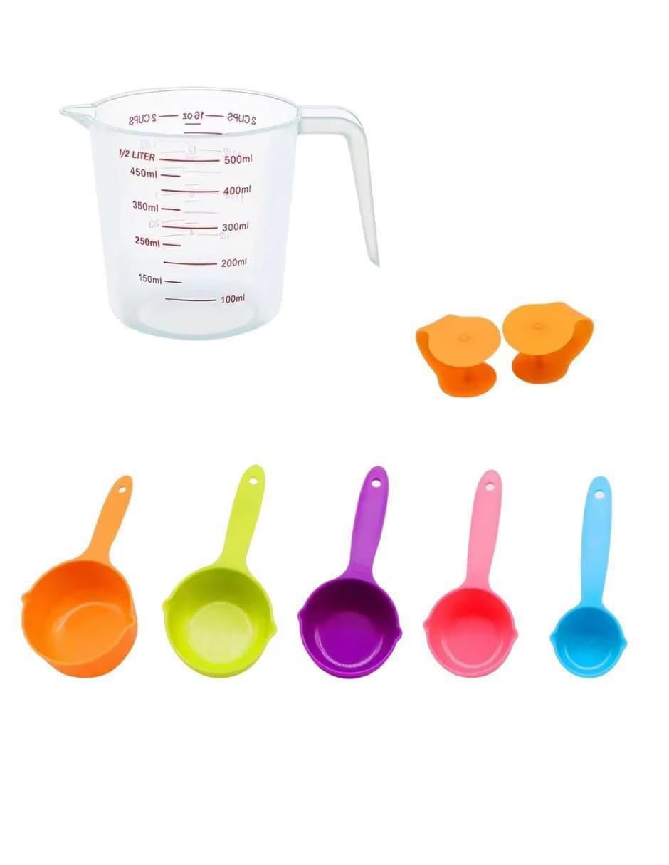 GENERICO Set Cuchara Medidora Gramos Cuchara Y Taza Medidora 6 Pzas