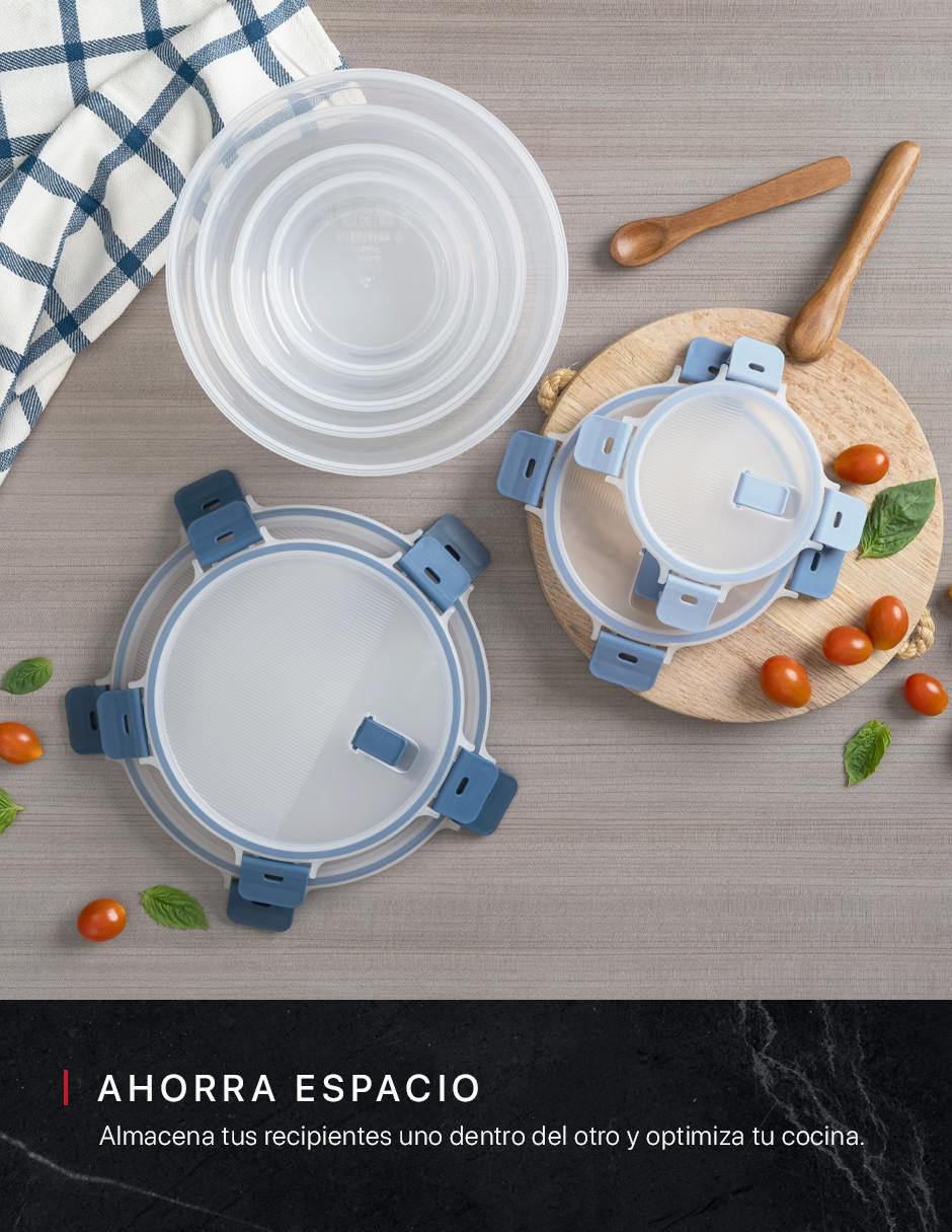 Set contenedores de plástico 8 piezas 2